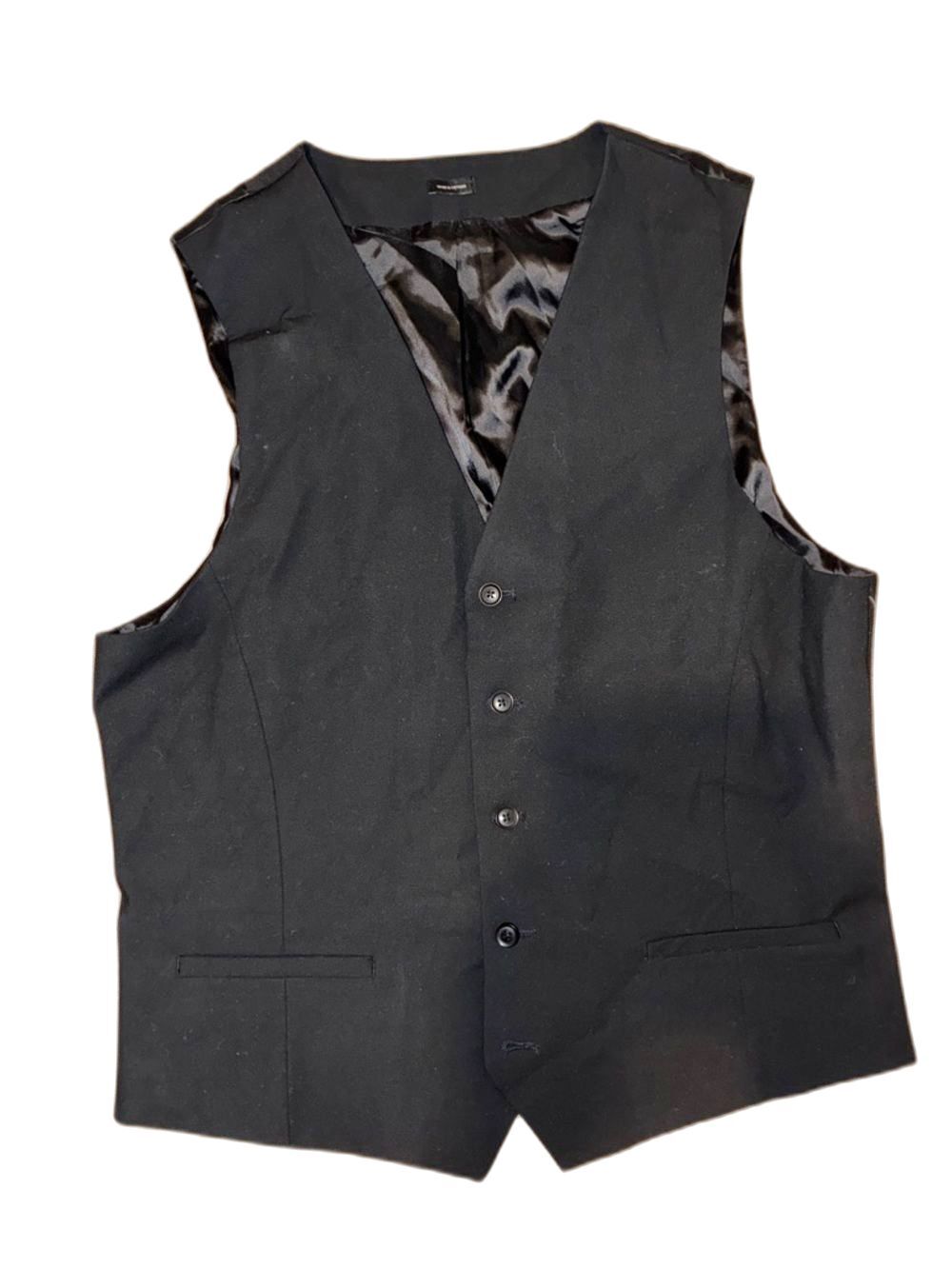JF J.Ferrar Slim Fit Dress Vest – Men’s Large | Black